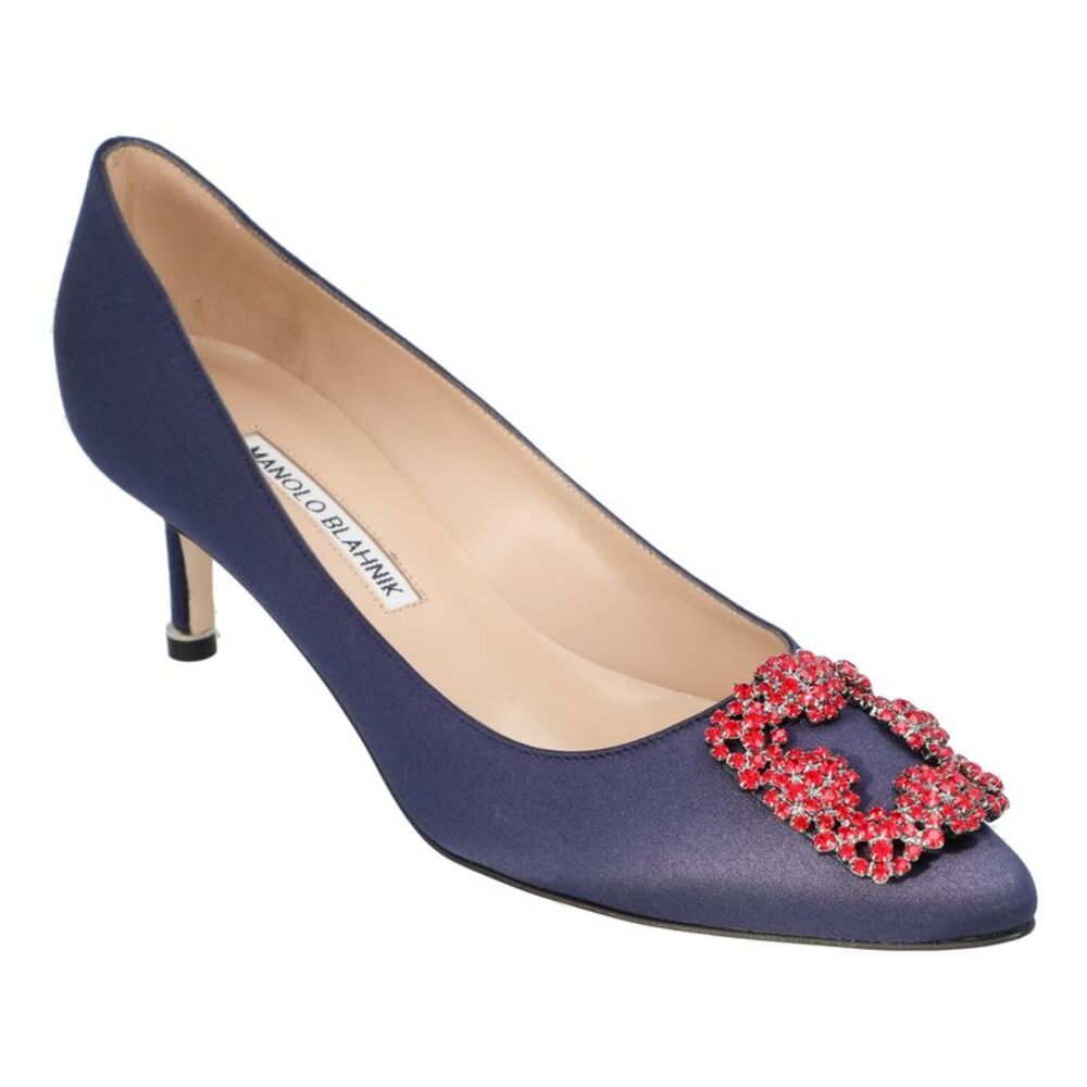 Manolo Blahnik Hangisi 050 Pump Blue - Picture 2 of 6
